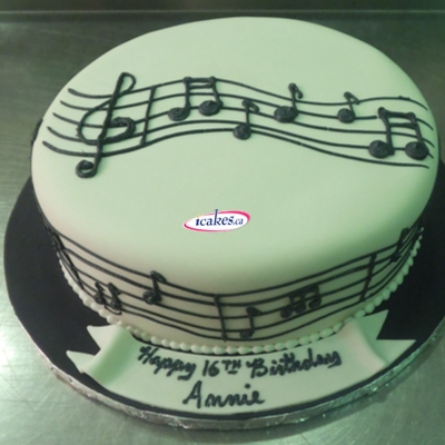 Black Mic Sound Music Cake - Music themed cake decorations