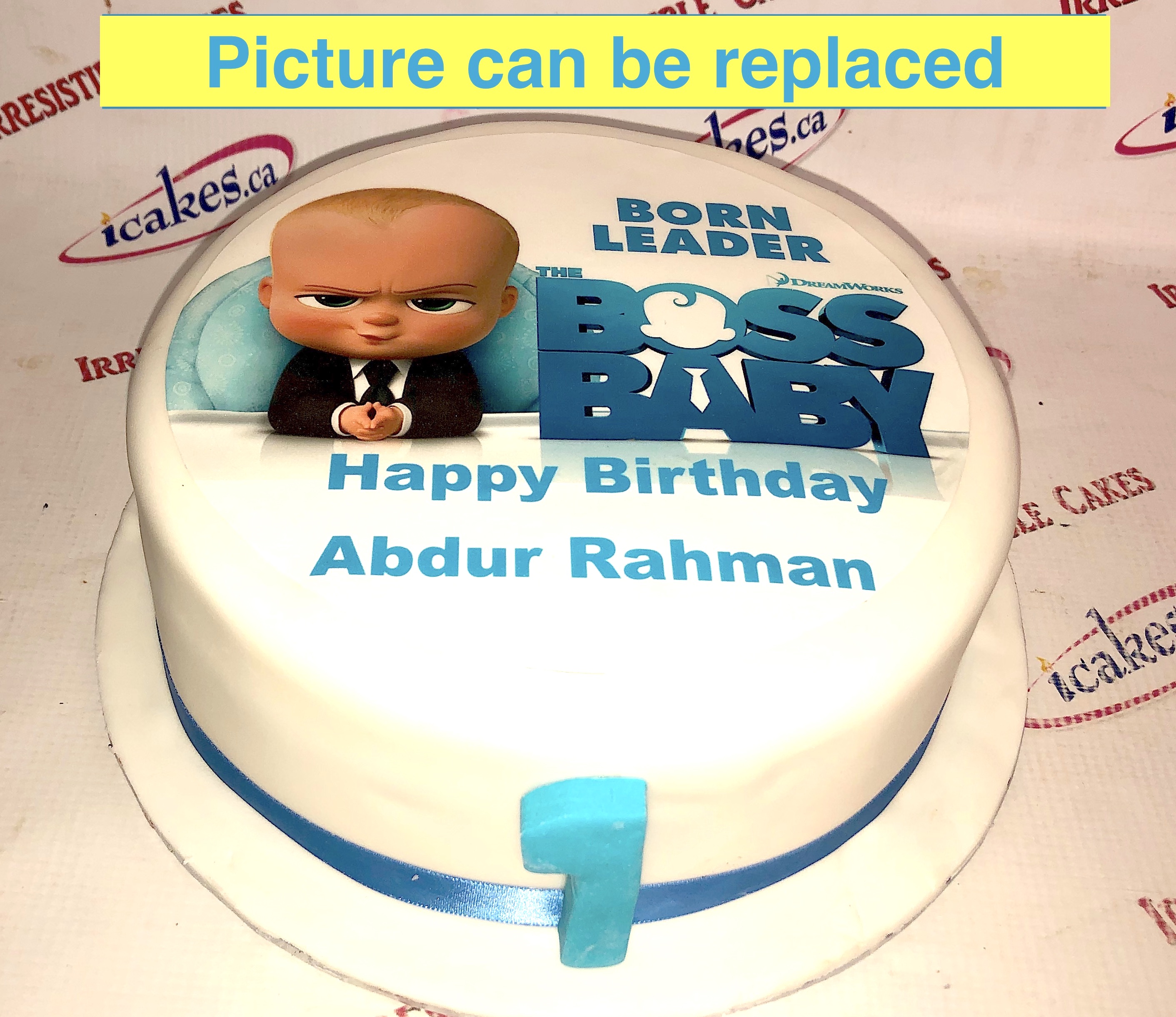 Boss Baby Fondant Photo Picture Kids Boy First Birthday Cake