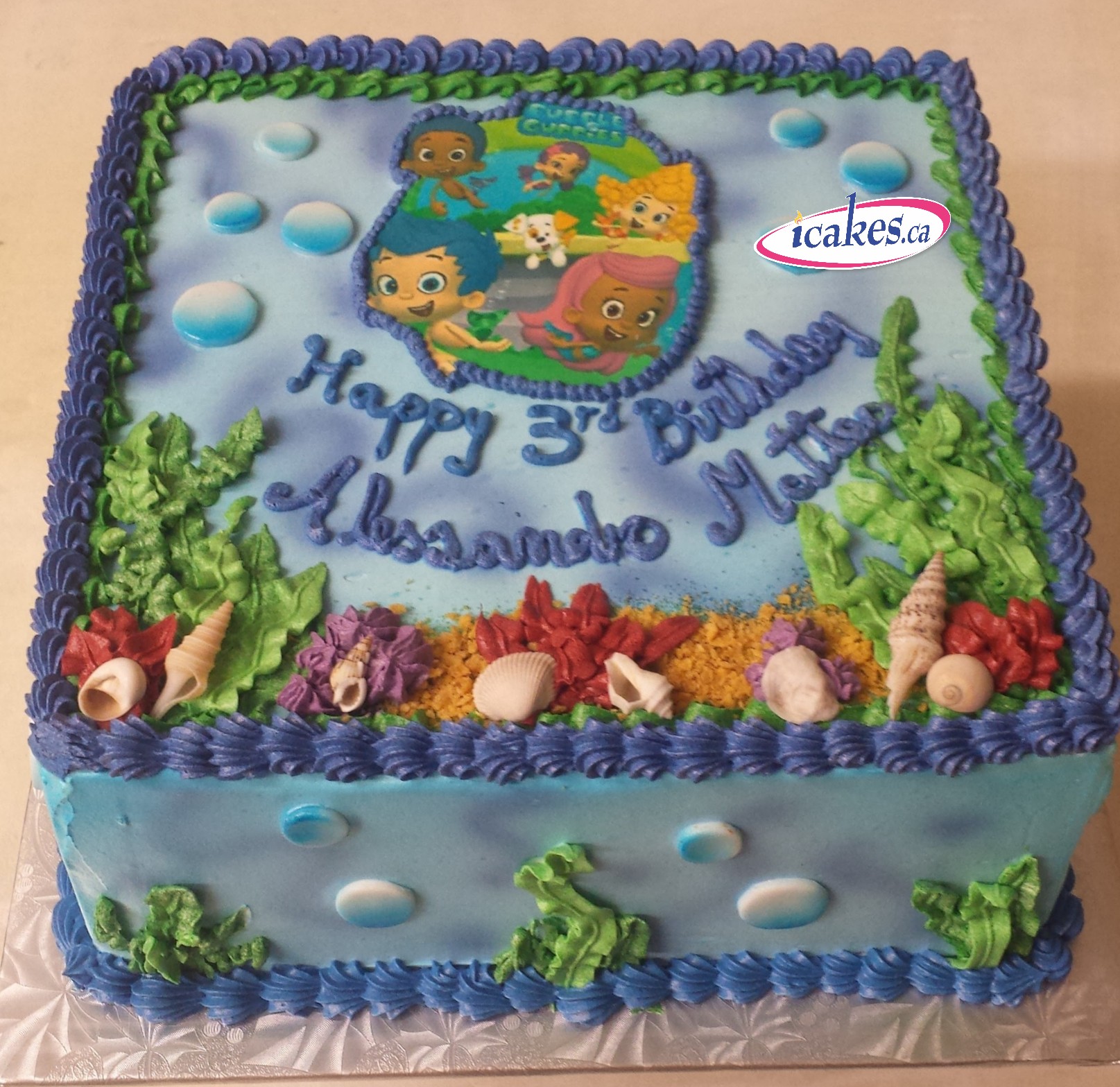 Bubble Guppies Sea Theam Kids Boy / Girl Birthday Cake