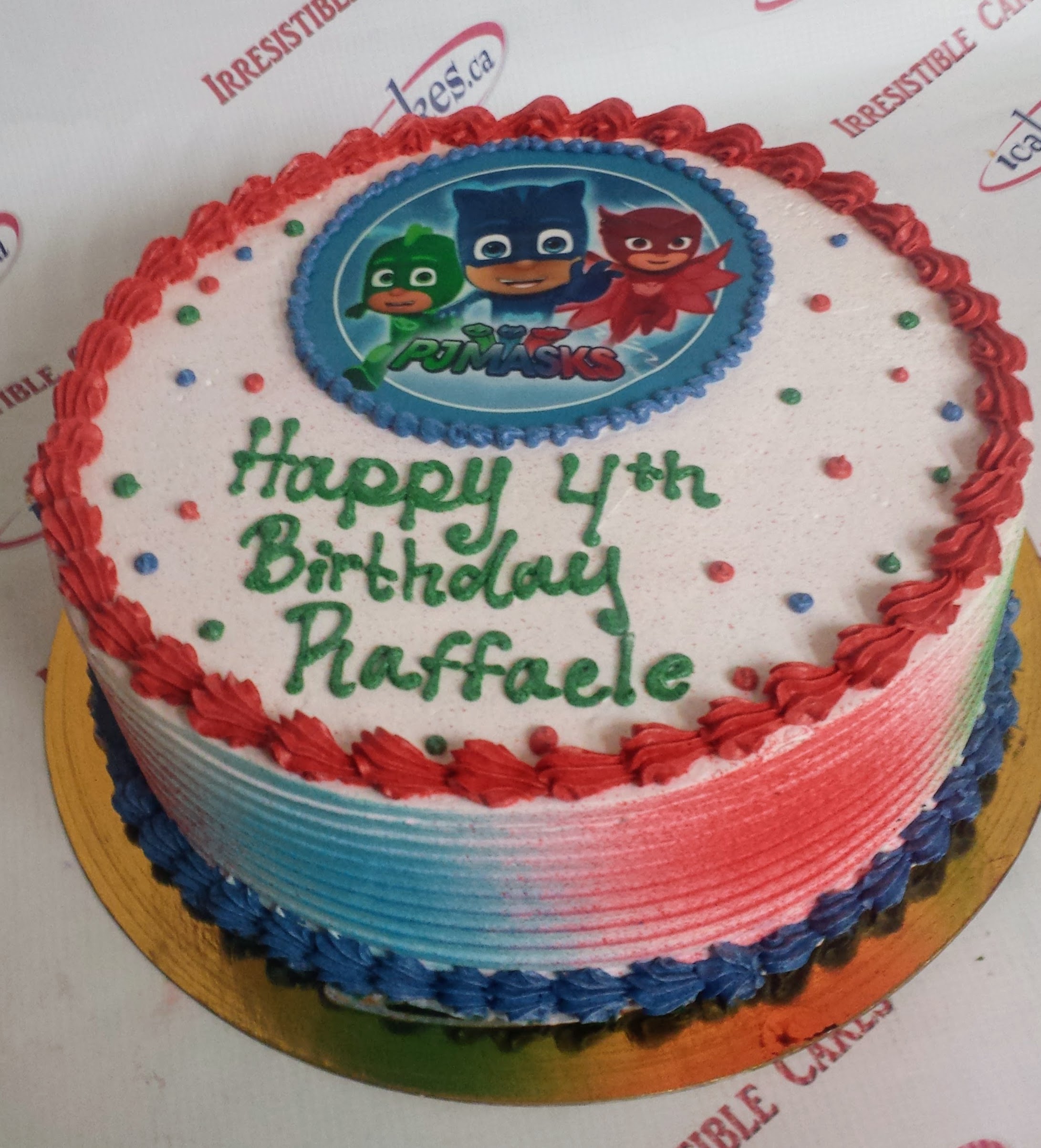 PJ Mask Photo Buttercream Kids Boy Birthday Cake