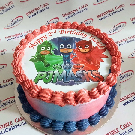 PJ Mask Buttercream Full Photo Kids Birthday Cake