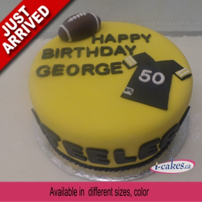 Steelers Jersey, Sports Fondant Birthday Cake For Man/Boy