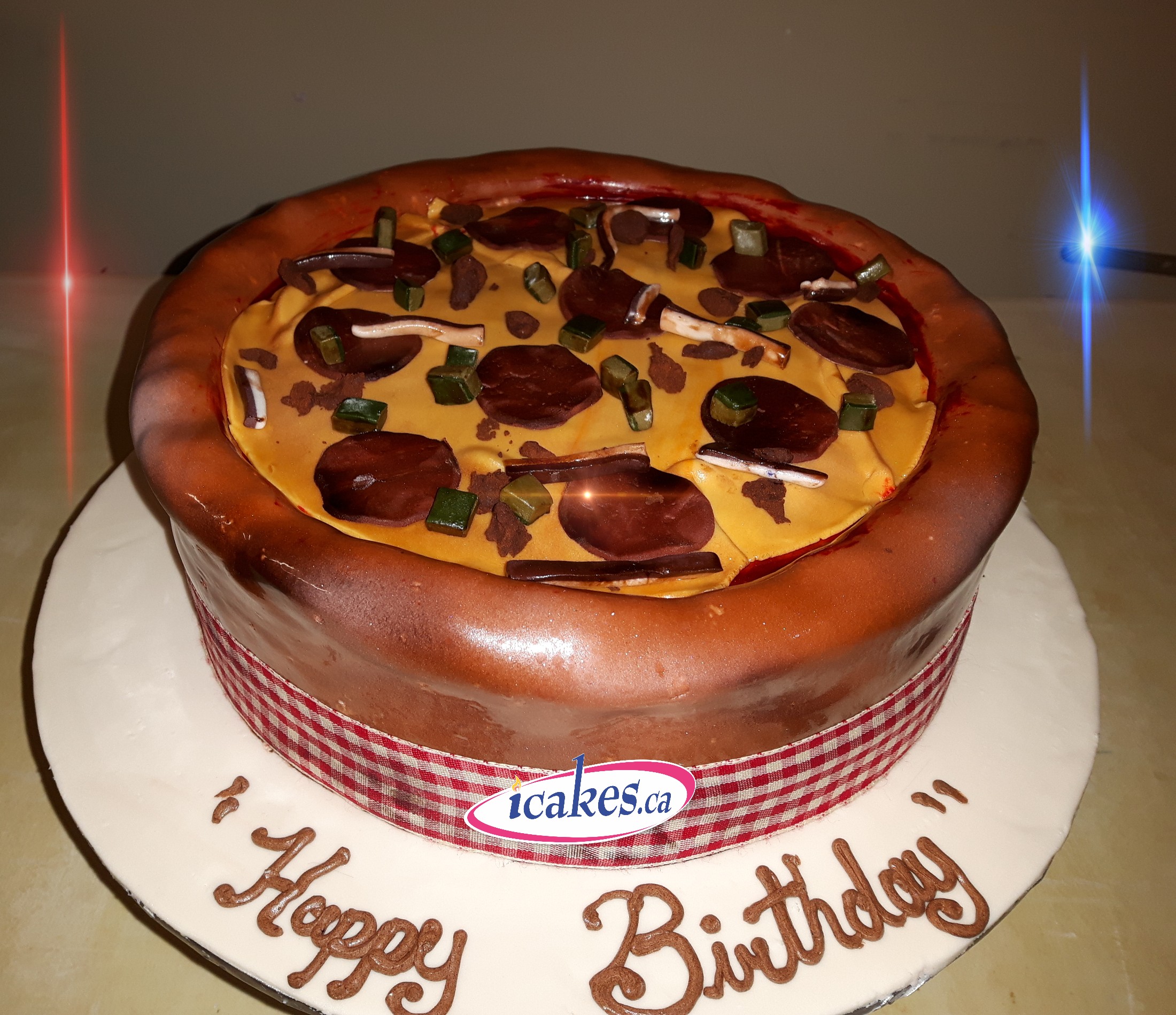 Pizza Fondant Birthday Cake For Man/Woman/Boy/Girl