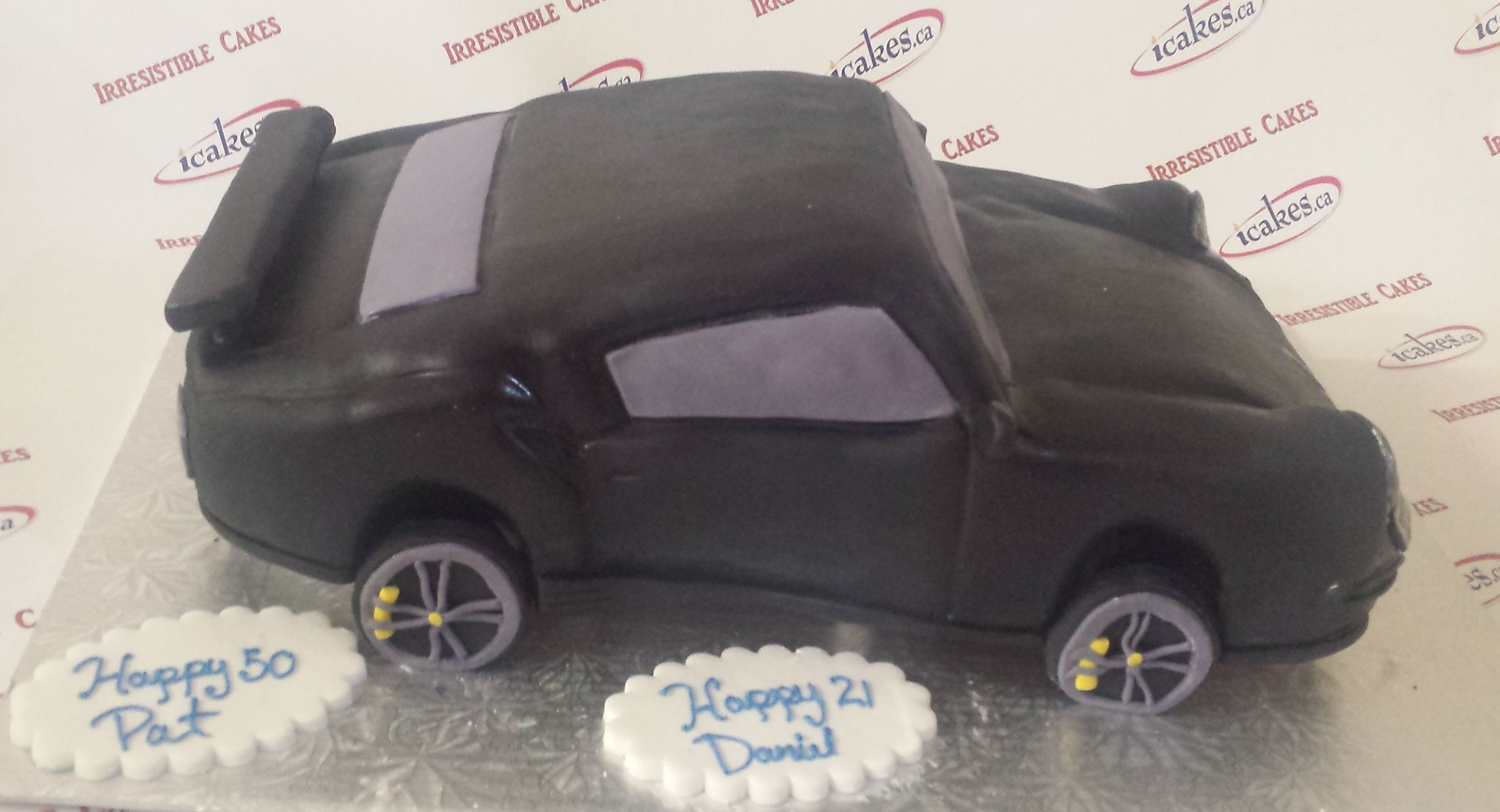 Porsche Car Shaped Fondant Birthday Cake For Man/Boy
