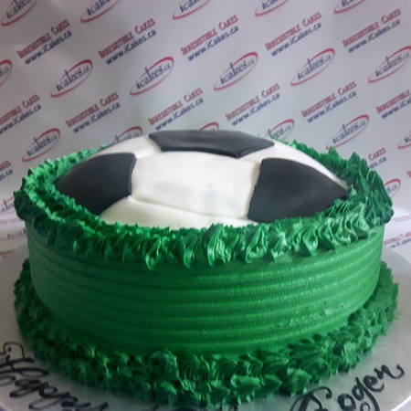 Soccer ball sports cake birthday buttercream photo picture cake