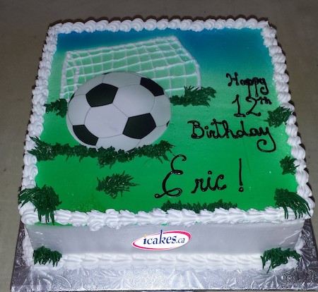 Soccer sports kids birthday buttercream cake from Irresistible Cakes