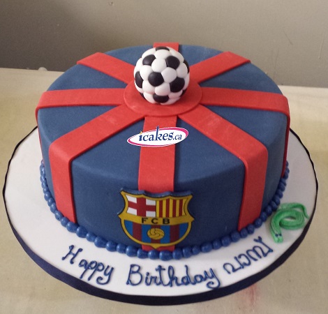 Soccer sports kids birthday fondant cake from Irresistible Cakes