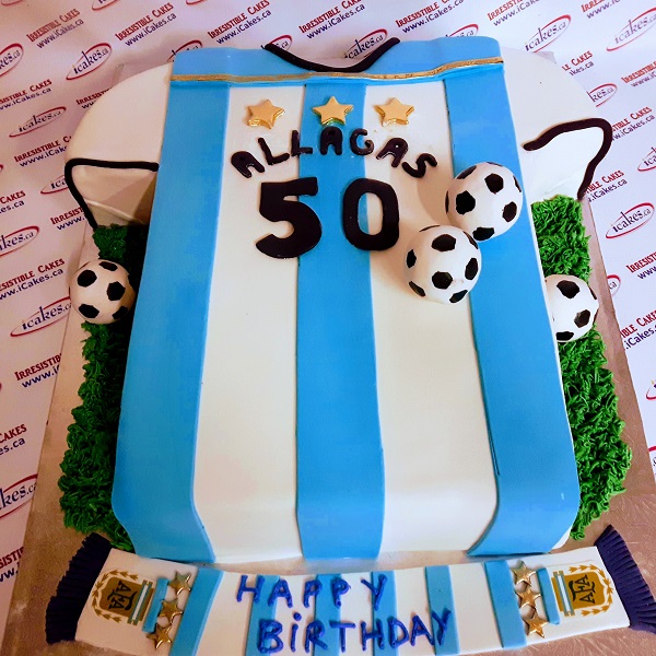 Jersey cake Massi soccer sports Argentina male boy birthday cake from Irresistible Cakes