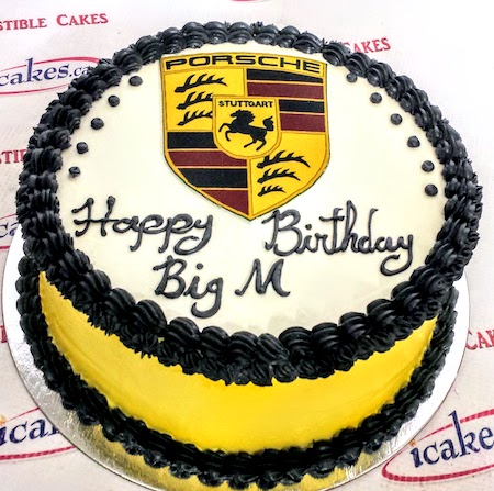 Porsche, Dodge Car Logo, Buttercream Birthday Cake For Man