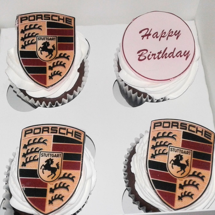 Logo Porsche, Ferrari  car edible photo cupcakes