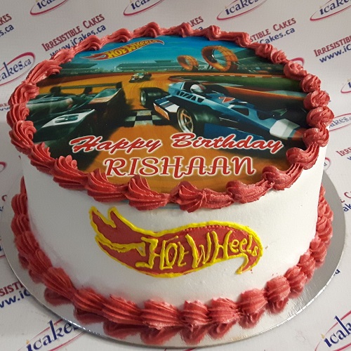Disney Pixar Cars Lightning McQueen Hot Wheel photo birthday cake