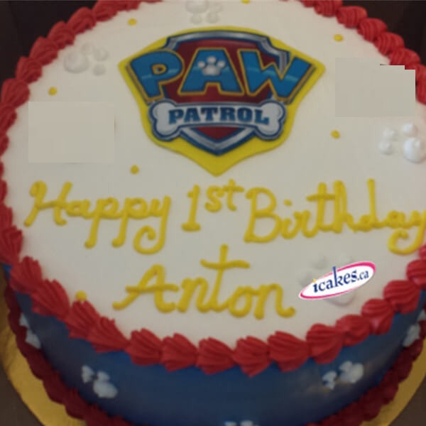 Paw Patrol, Photo, Buttercream Birthday Cake For Kids/Boy/Girl