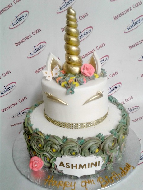 Unicorn 2 Tier Birthday Cake For Kids/Girl