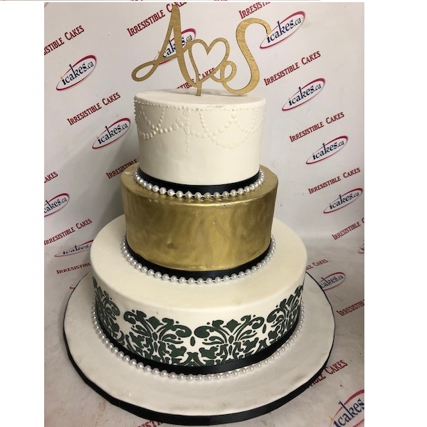 Glory Gold Spray Stencil Wedding Cake