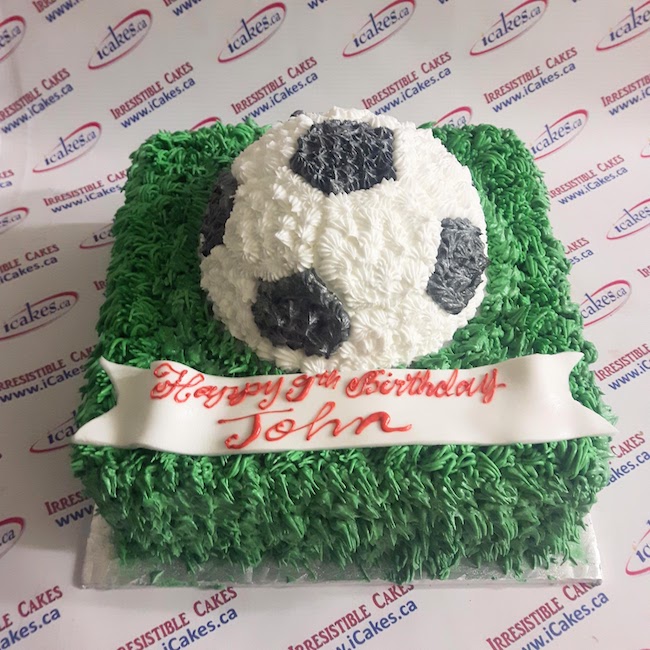 3D Soccer ball sports cake birthday buttercream cake